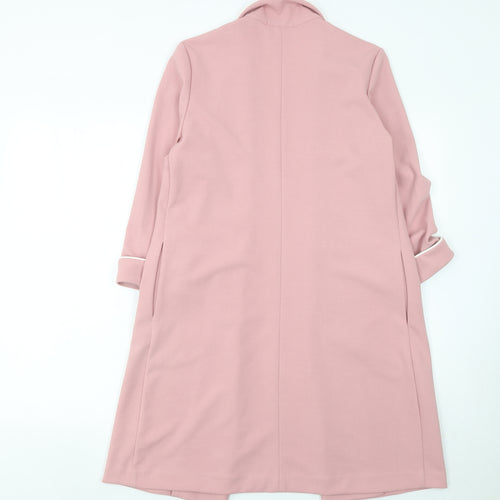 HAVE Women Pink Long Open Front Suit Jacket M Polyester Blend