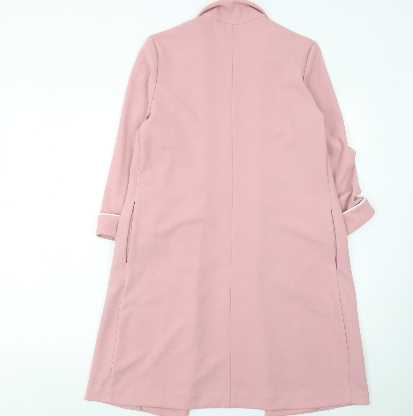 HAVE Women Pink Long Open Front Suit Jacket M Polyester Blend
