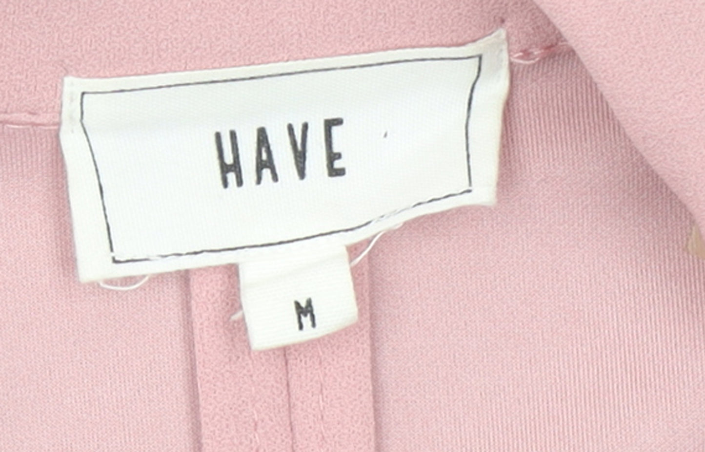 HAVE Women Pink Long Open Front Suit Jacket M Polyester Blend