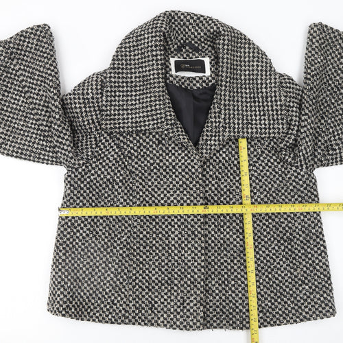 Evie Women’s Brown Houndstooth Tweed Suit Jacket Size 16