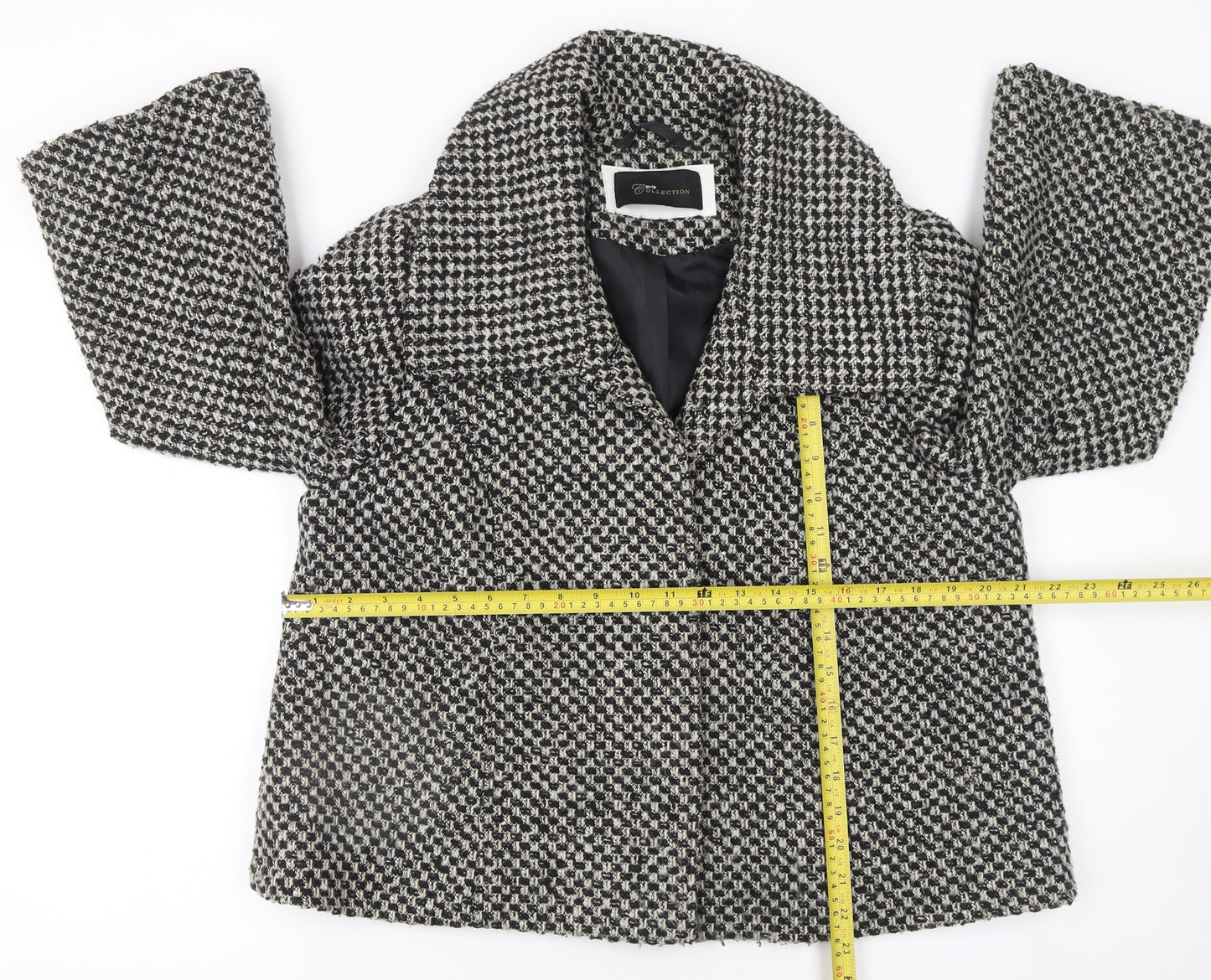 Evie Women’s Brown Houndstooth Tweed Suit Jacket Size 16