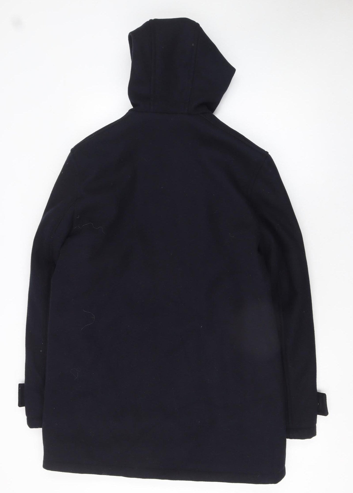 Primark Men's Black XS Hooded Mid-Length Coat Polyester Warm Winter Outerwear