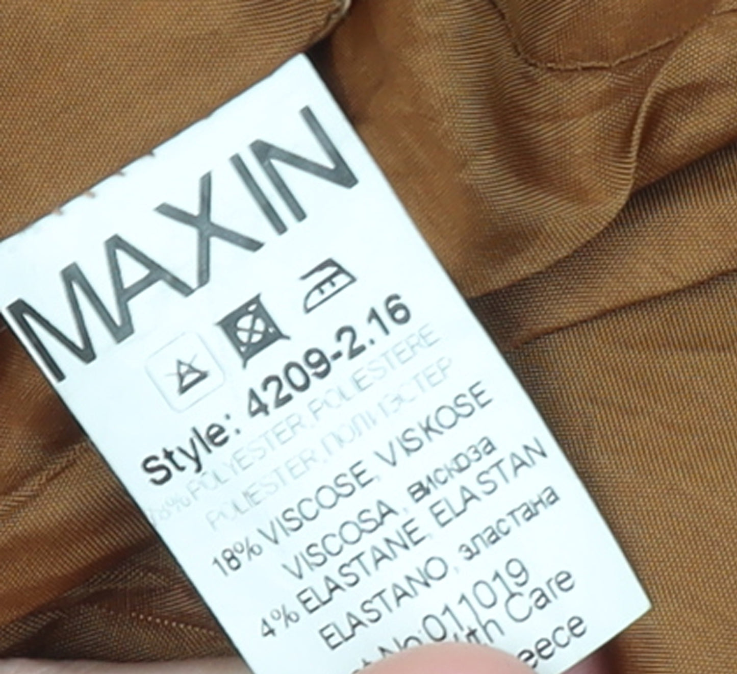 Maxin Women Brown Sleeveless Long Waistcoat Vest Lined Single Button L