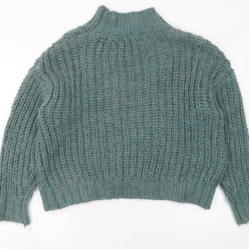 Universal Thread Womens Green Mock Neck Chunky Knit Pullover Jumper Size M