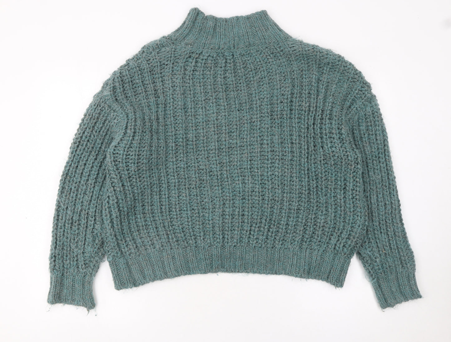 Universal Thread Womens Green Mock Neck Chunky Knit Pullover Jumper Size M