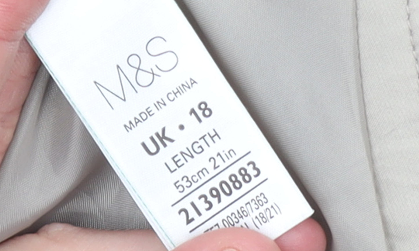 Marks and Spencer Women Beige Wool Blend Knee Length Pencil Skirt UK18