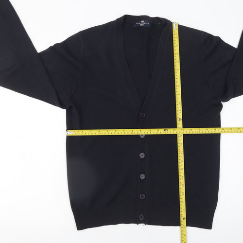 Marks and Spencer Men’s Black V-Neck Button Cardigan Medium Acrylic