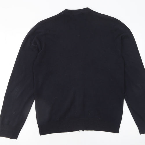 Marks and Spencer Men’s Black V-Neck Button Cardigan Medium Acrylic