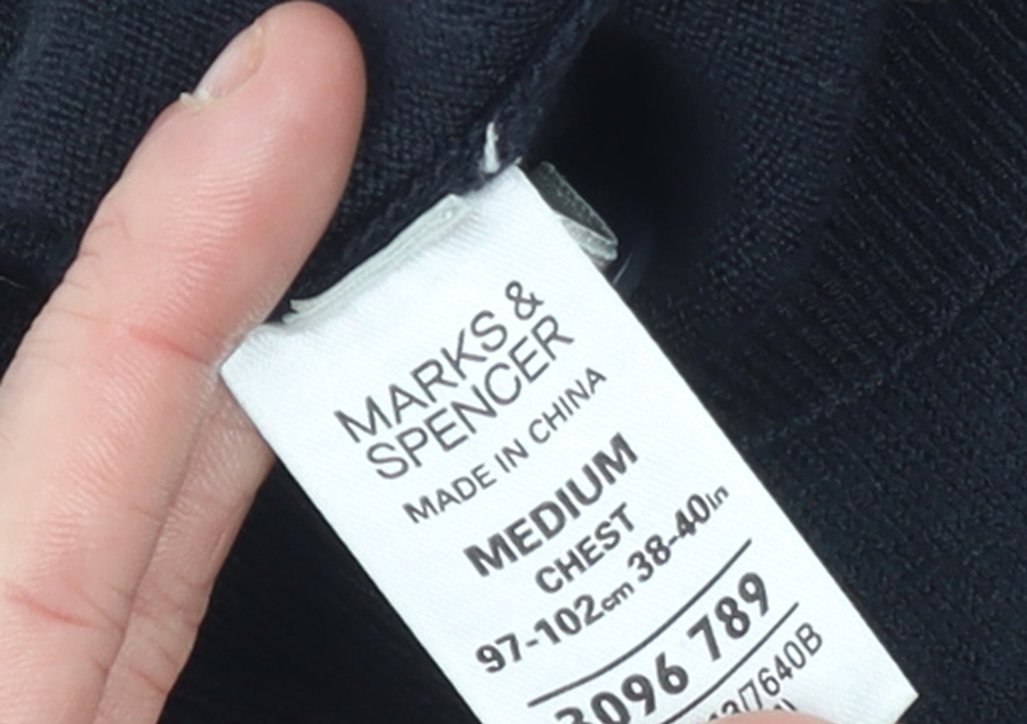 Marks and Spencer Men’s Black V-Neck Button Cardigan Medium Acrylic