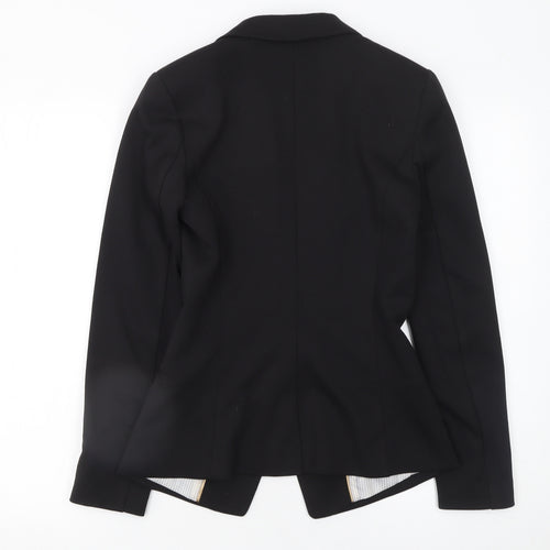 H&M Women Black Size 6 Single-Breasted Blazer Jacket