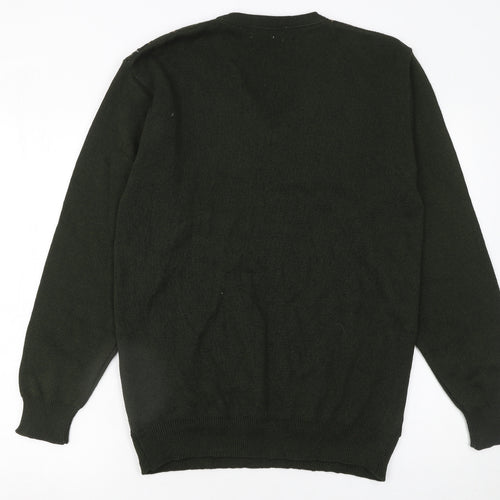 JBC Collection Men's Green Argyle V-Neck Pullover Jumper M