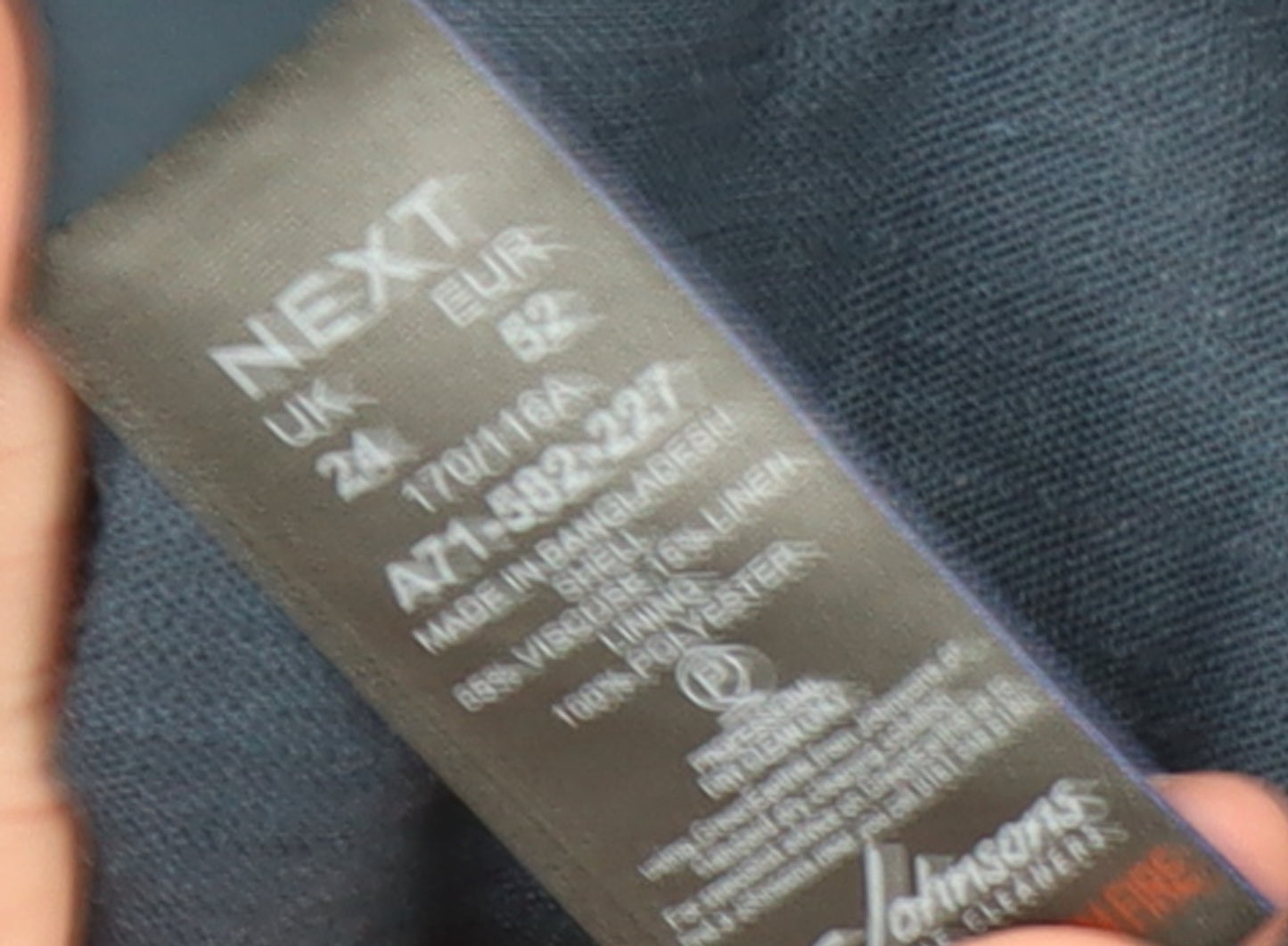 Next Women's Navy Linen Blend Double Breasted Blazer UK 24