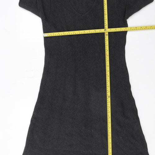 Monsoon Women’s Black Cotton Knit V-Neck Dress Size 12