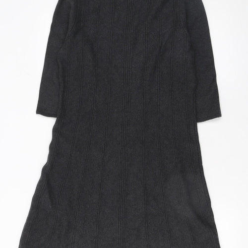Monsoon Women’s Black Cotton Knit V-Neck Dress Size 12
