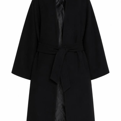 F&F Womens Black Belted Mid-Length Trench Coat UK 12