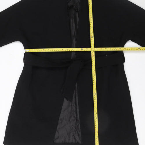 F&F Womens Black Belted Mid-Length Trench Coat UK 12