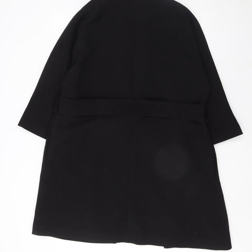 F&F Womens Black Belted Mid-Length Trench Coat UK 12