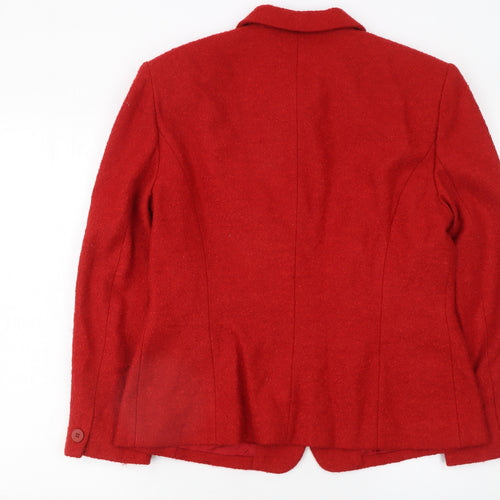Jones New York Women's Red Wool Blend Classic Blazer Size 12