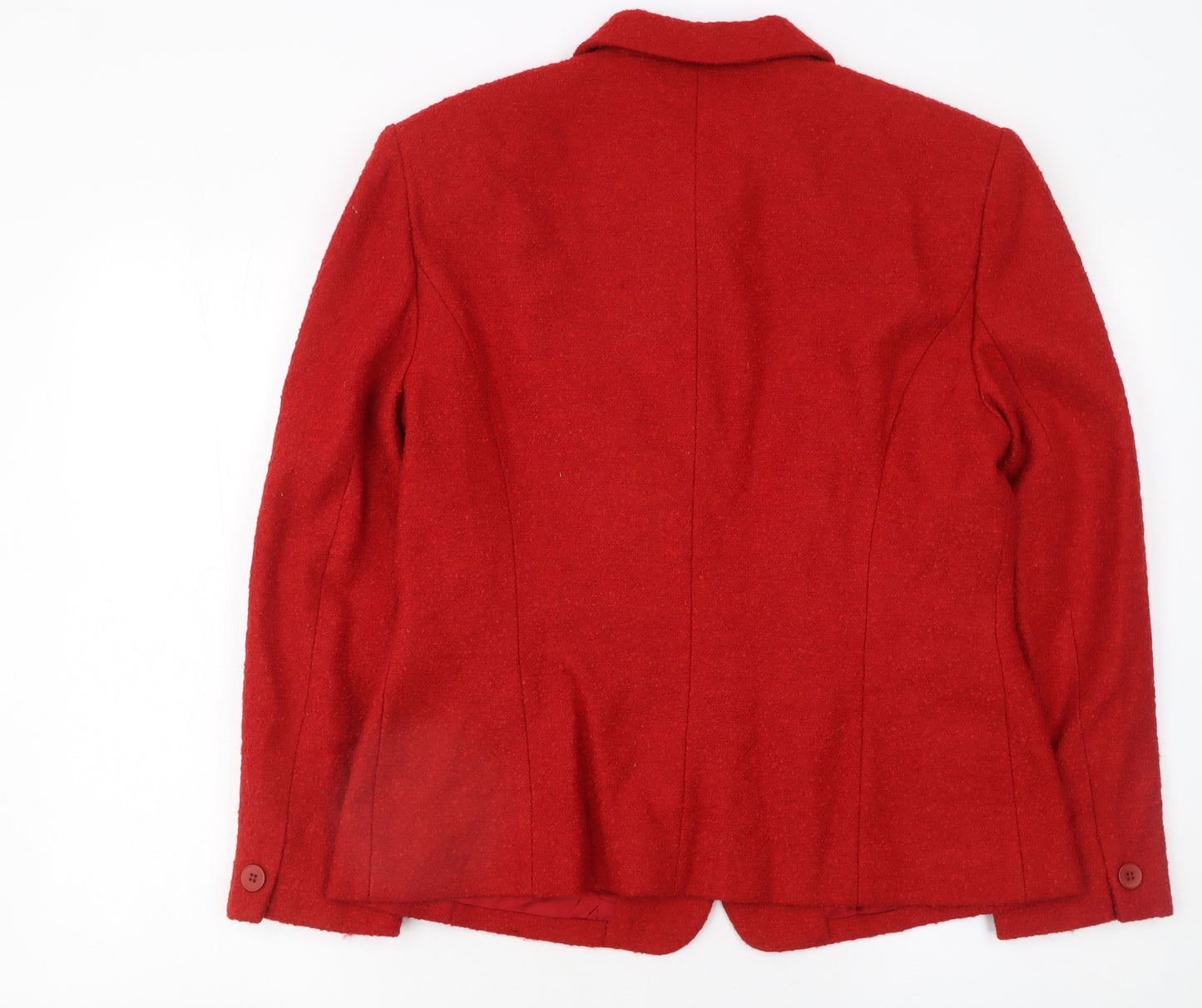 Jones New York Women's Red Wool Blend Classic Blazer Size 12