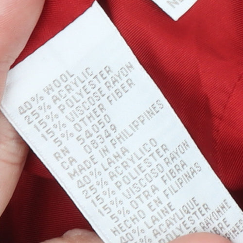 Jones New York Women's Red Wool Blend Classic Blazer Size 12