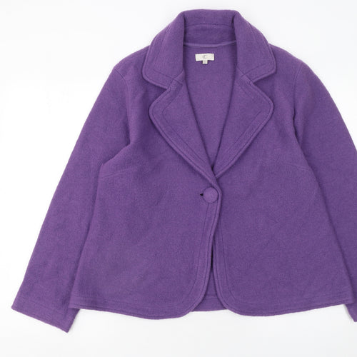 CC Women’s Purple Wool Cardigan XL V-Neck Single Button Knit