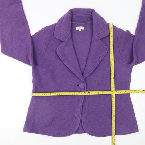 CC Women’s Purple Wool Cardigan XL V-Neck Single Button Knit