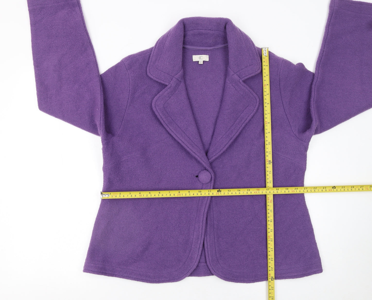 CC Women’s Purple Wool Cardigan XL V-Neck Single Button Knit