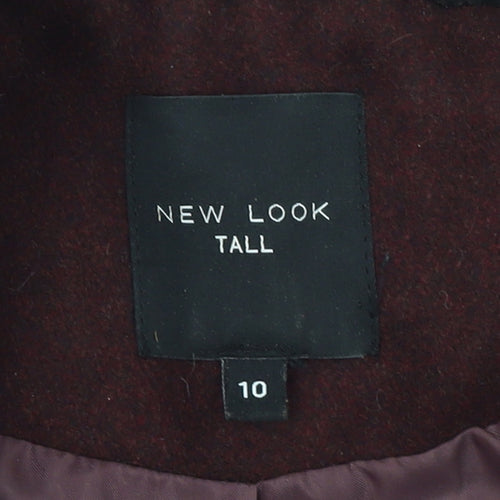 New Look Women Brown Wool Blend Bomber Jacket Size 10 Tall