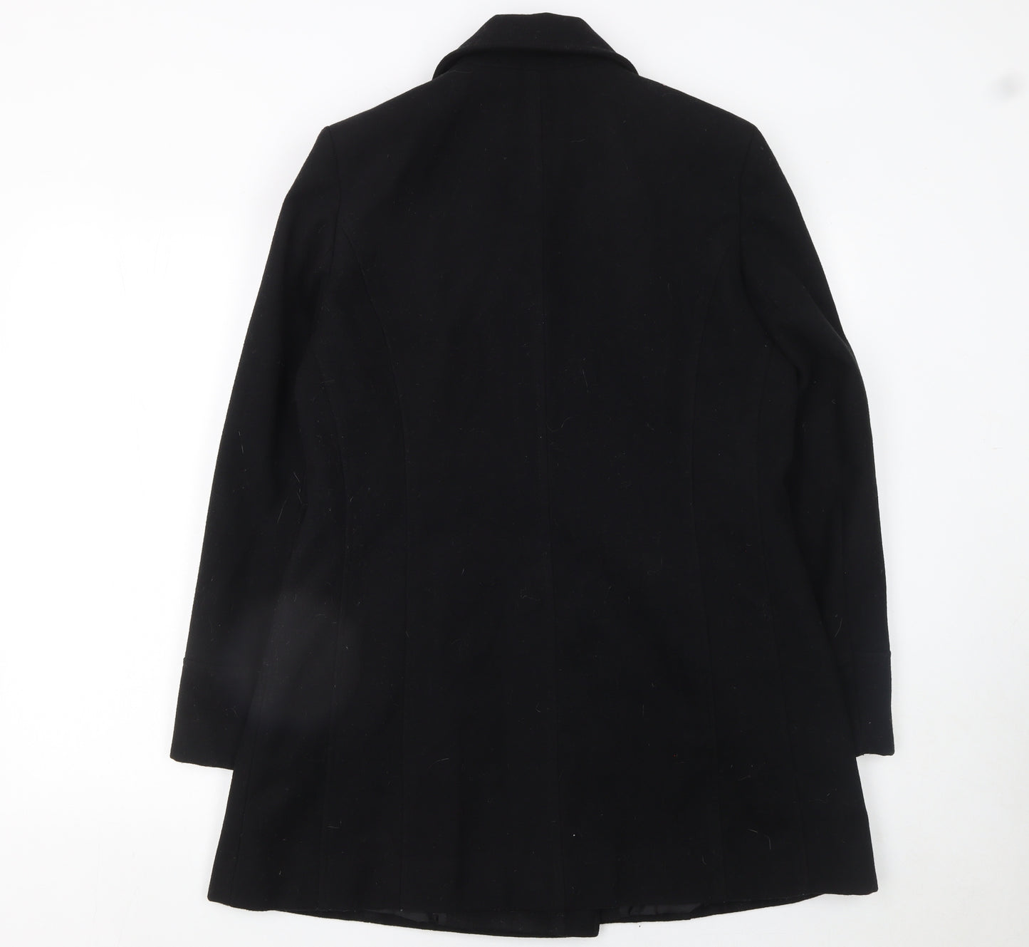 Debenhams Women's Black Pea Coat Size 14 Classic Buttoned Workwear