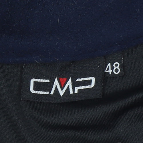 CMP Men's Blue Grey Fair Isle 1/4 Zip Wool Blend Jumper Size M