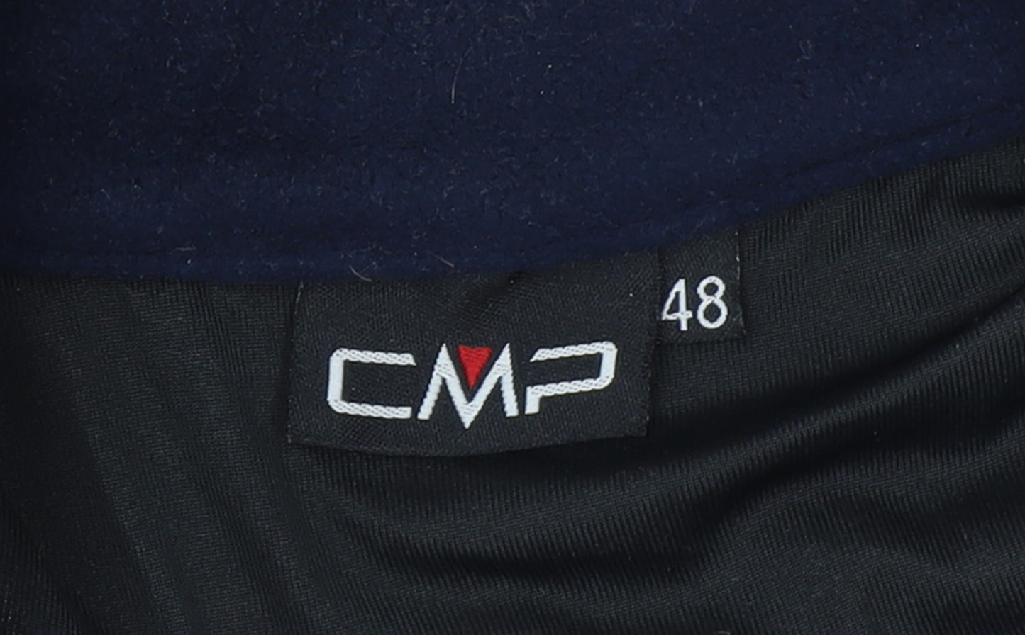 CMP Men's Blue Grey Fair Isle 1/4 Zip Wool Blend Jumper Size M