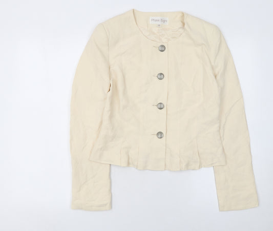 Phase Eight Womens Ivory Silk Linen Tailored Suit Jacket Size 12