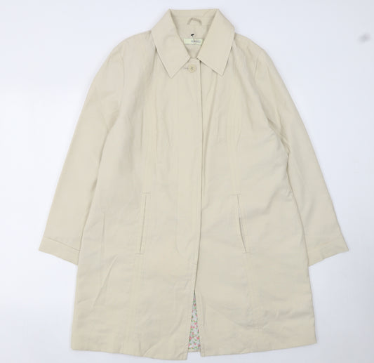 Classics Women's Beige Mid-Length Cotton Blend Trench Coat Size 14