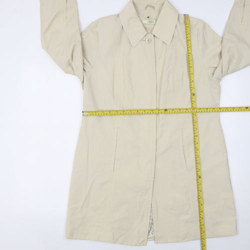 Classics Women's Beige Mid-Length Cotton Blend Trench Coat Size 14