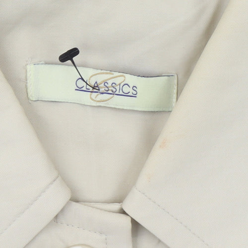 Classics Women's Beige Mid-Length Cotton Blend Trench Coat Size 14