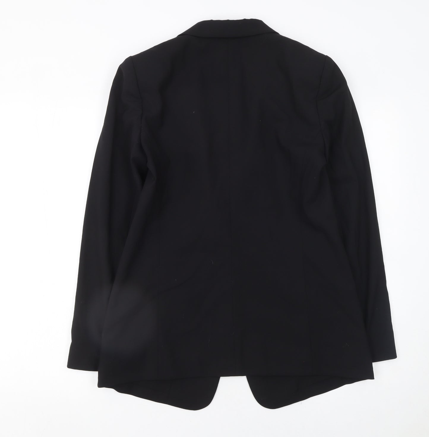 DKNY Womens Black Wool Blend Single Breasted Blazer Size 10