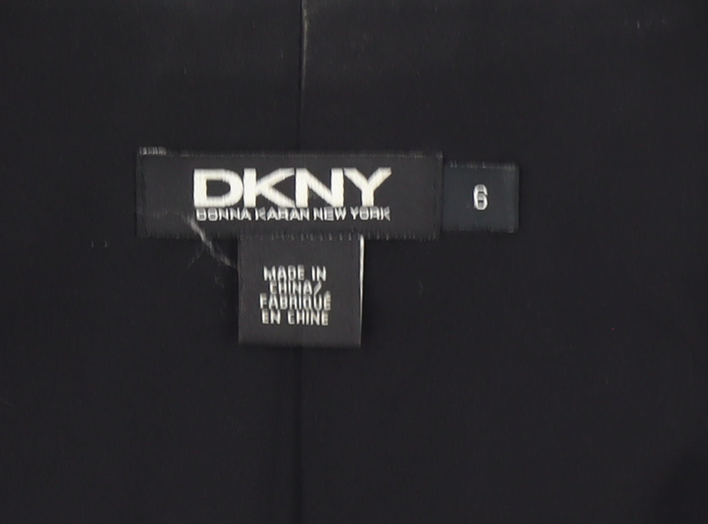 DKNY Womens Black Wool Blend Single Breasted Blazer Size 10