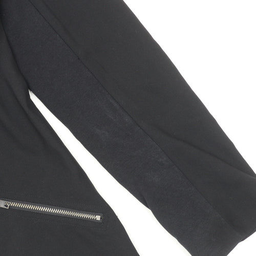 DKNY Womens Black Wool Blend Single Breasted Blazer Size 10