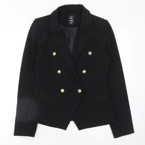 Sinsay Women’s Black Double-Breasted Blazer XS Classic Style