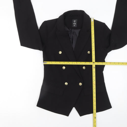 Sinsay Women’s Black Double-Breasted Blazer XS Classic Style