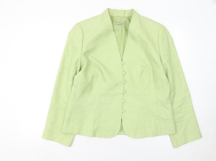 Eastex Women’s Green Woven Suit Jacket Size 16 Classic Tailored