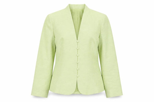 Front view of Eastex Women’s Green Woven Suit Jacket, size UK 16, Classic Tailored
