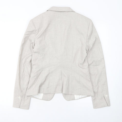 H&M Women’s Beige Tailored Blazer UK 10 Single-Breasted Lined