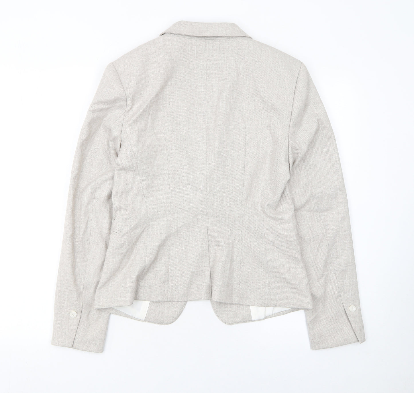 H&M Women’s Beige Tailored Blazer UK 10 Single-Breasted Lined