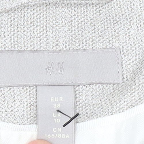 H&M Women’s Beige Tailored Blazer UK 10 Single-Breasted Lined
