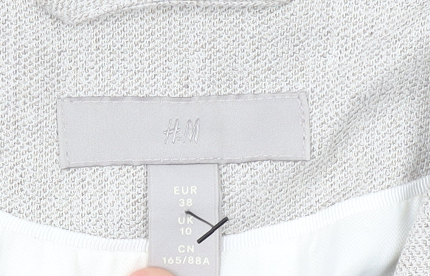 H&M Women’s Beige Tailored Blazer UK 10 Single-Breasted Lined