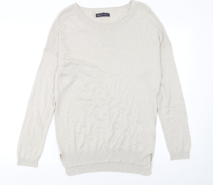 Marks and Spencer Women’s Beige Crew Neck Long Sleeve Jumper Size 12