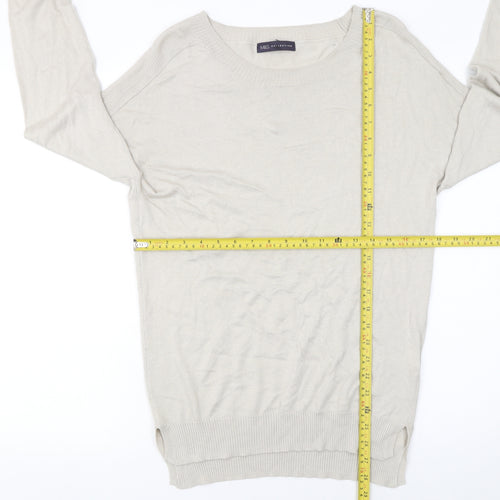 Marks and Spencer Women’s Beige Crew Neck Long Sleeve Jumper Size 12