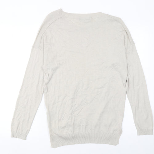 Marks and Spencer Women’s Beige Crew Neck Long Sleeve Jumper Size 12