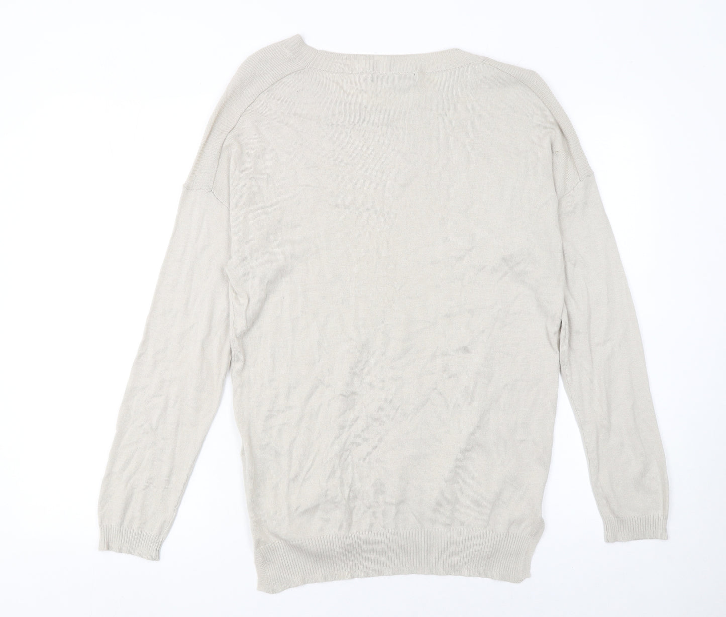 Marks and Spencer Women’s Beige Crew Neck Long Sleeve Jumper Size 12